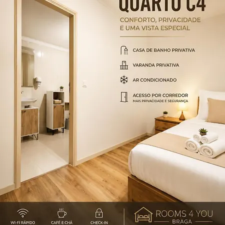 Rooms4you 3 In Historic Center Of Μπράγκα