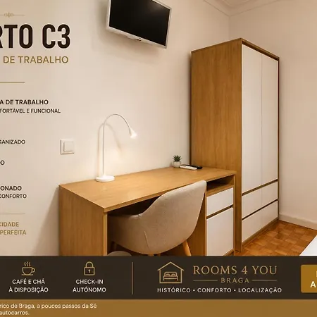 Rooms4you 3 In Historic Center Of Pensjonat Braga
